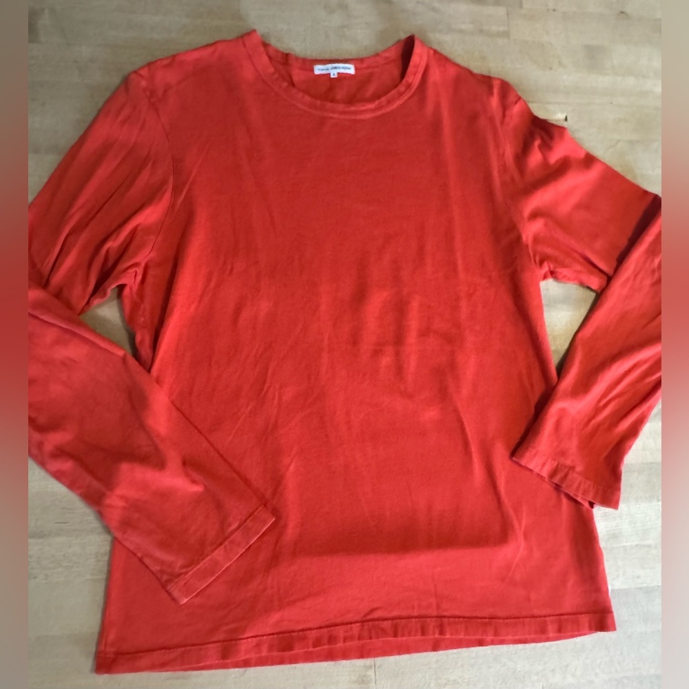 James Perse men’s rusty Orange long sleeve cotton t shirt